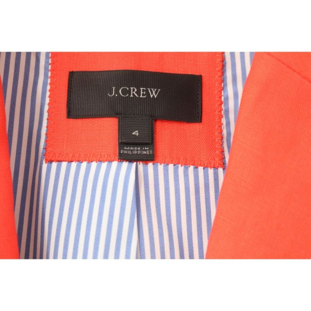 J.CREW blazer Women Size 4 Rhodes Linen Fiery Sunset Gold Buttons jacket - Picture 3 of 15